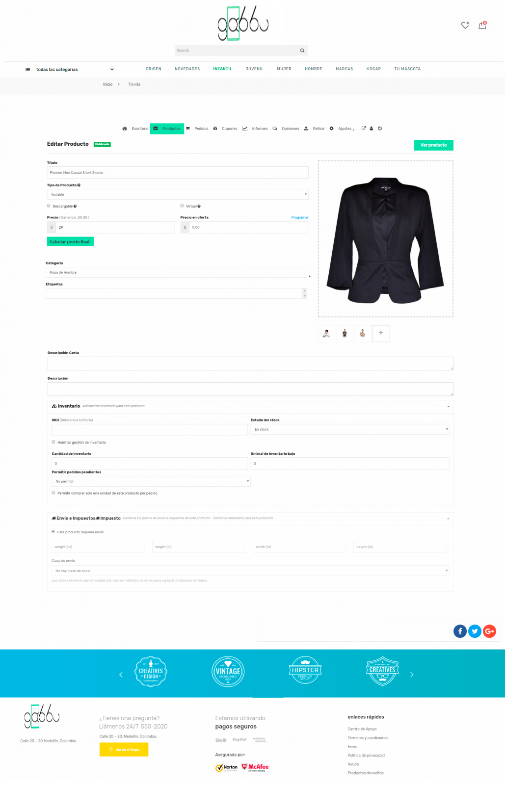 En este momento estás viendo Diseño de panel para publicar producto en eCommerce